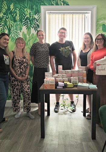 My Period Director, Hannah Cooke, with the Cup-O-T team including CEO Catherine Gray and team members Amber, Asim, Emma and Jemima.